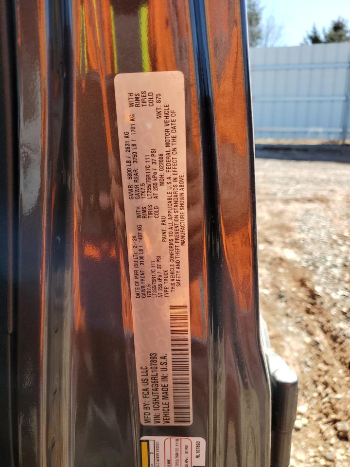2024 JEEP GLADIATOR SPORT VIN:1C6HJTAG6RL107893