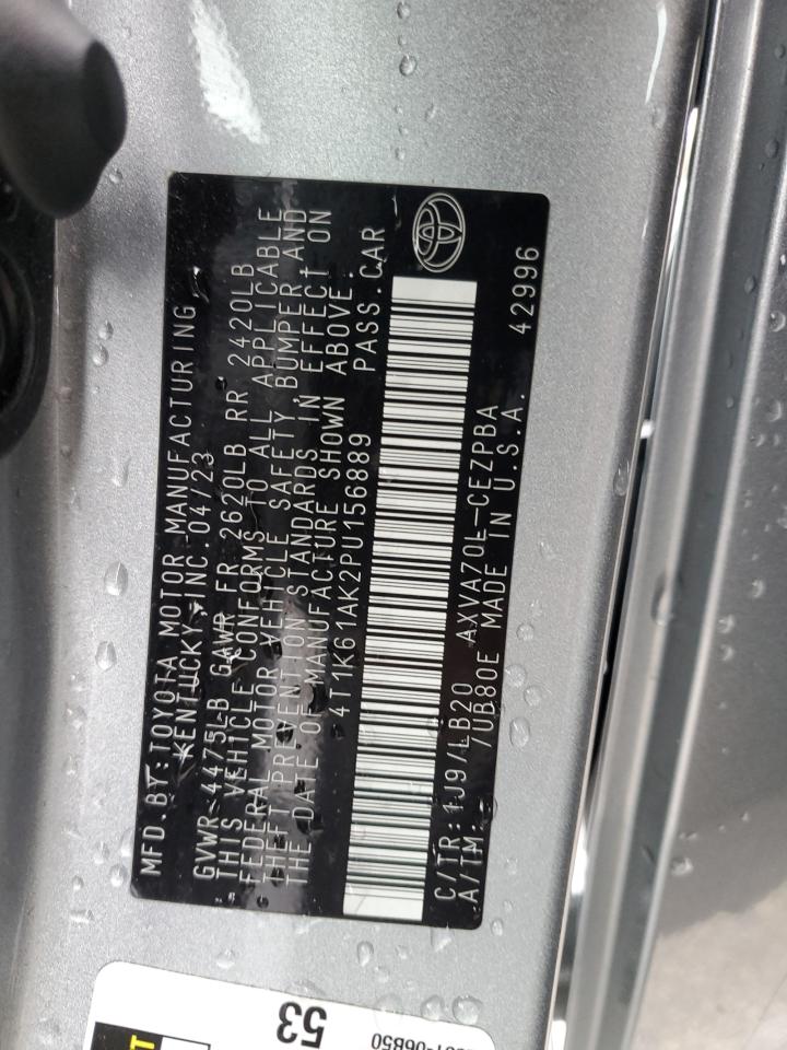 2023 TOYOTA CAMRY XSE VIN:4T1K61AK2PU156889