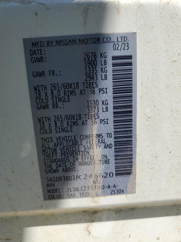 2023 NISSAN PATHFINDER SV VIN:5N1DR3BD1PC246620