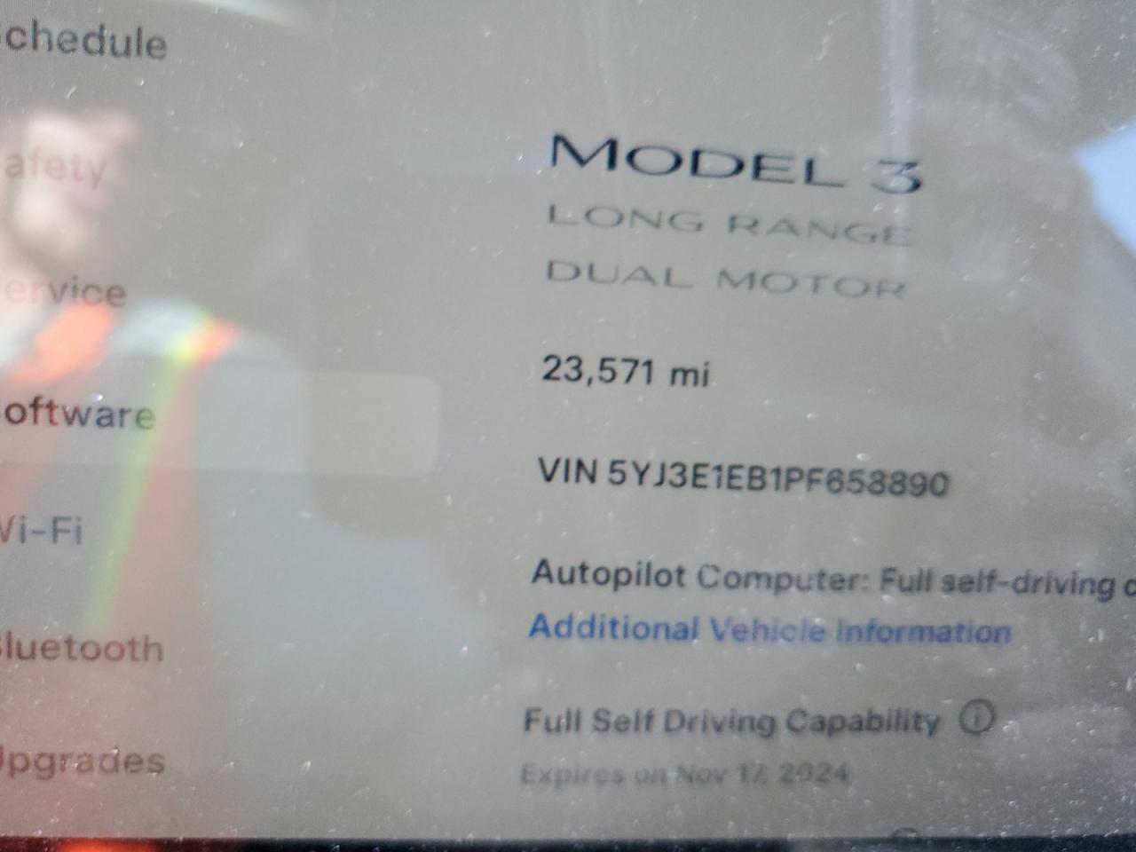 2023 TESLA MODEL 3  VIN:5YJ3E1EB1PF658890