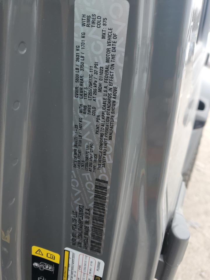 2023 JEEP GLADIATOR SPORT VIN:1C6HJTAG6PL530583