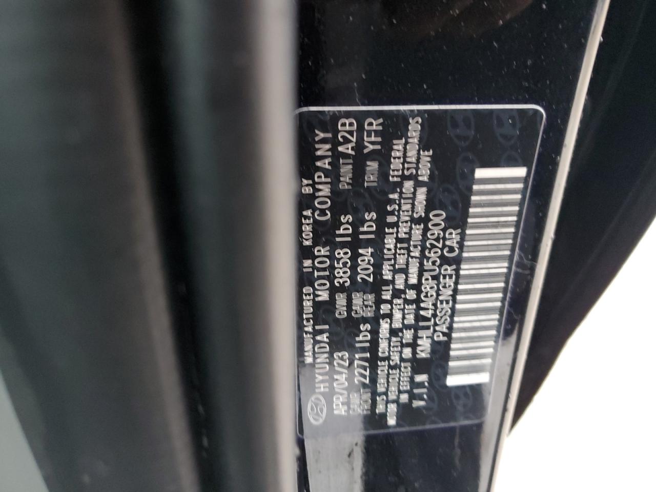 2023 HYUNDAI ELANTRA SE VIN:KMHLL4AG8PU562900