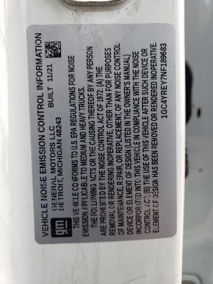 2022 CHEVROLET SILVERADO K2500 HIGH COUNTRY VIN:1GC4YREY7NF189683