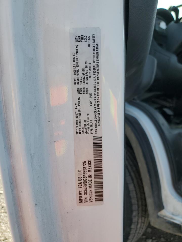 2023 RAM PROMASTER 2500 2500 HIGH VIN:3C6LRVDG8PE598726