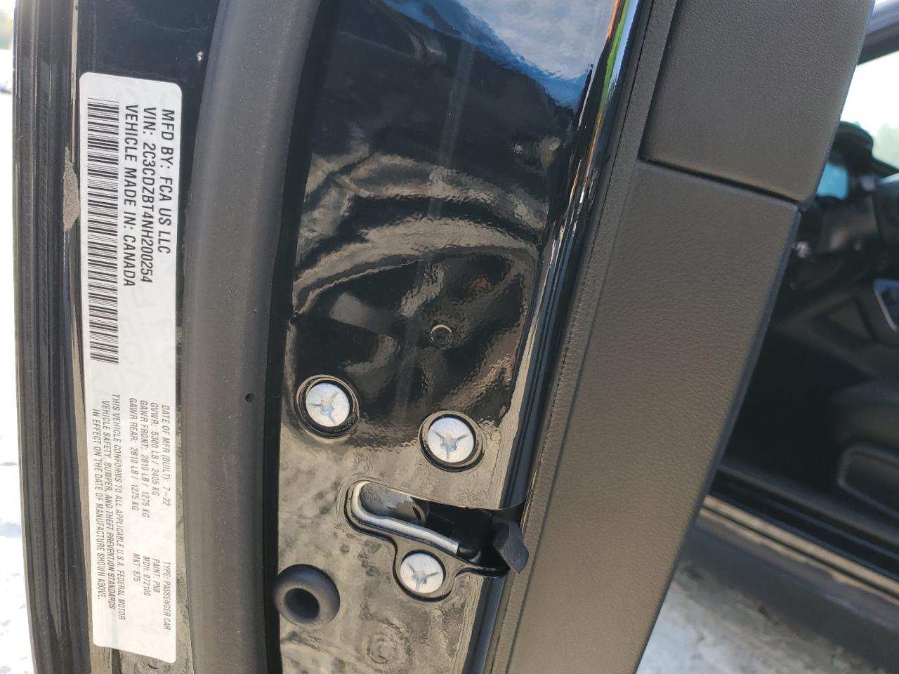 2022 DODGE CHALLENGER R/T VIN:2C3CDZBT4NH200254