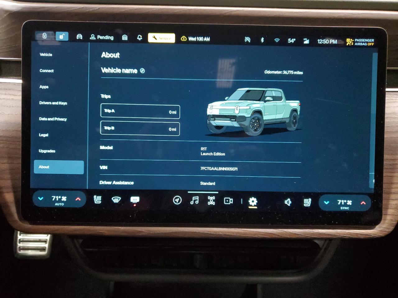 2022 RIVIAN R1T LAUNCH EDITION VIN:7FCTGAAL8NN005071