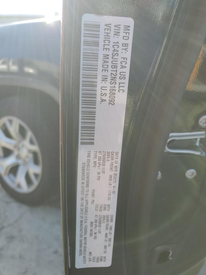 2022 JEEP WAGONEER SERIES II VIN:1C4SJUBT2NS168092