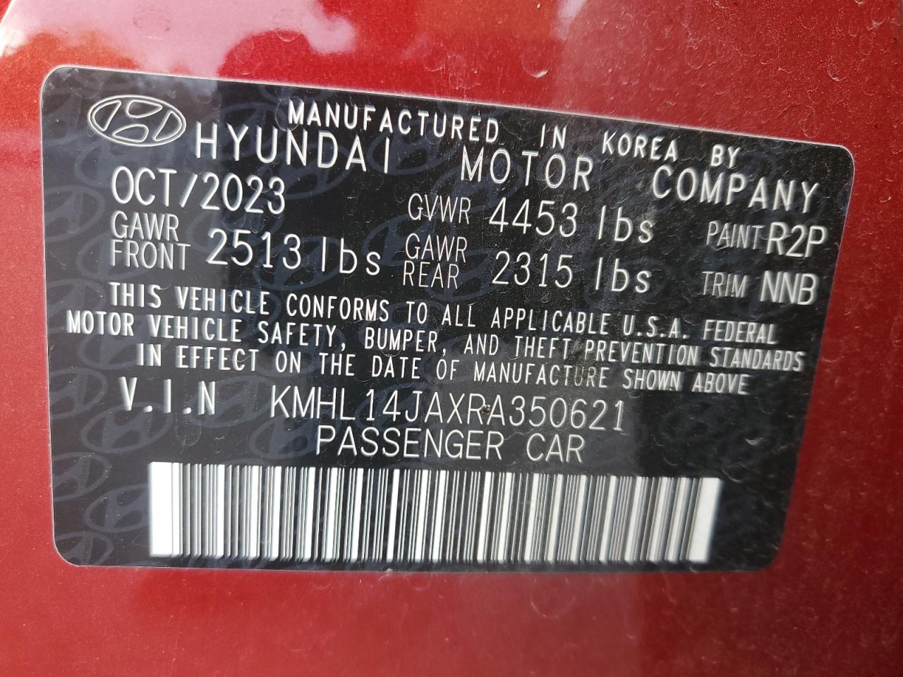 2024 HYUNDAI SONATA SEL VIN:KMHL14JAXRA350621
