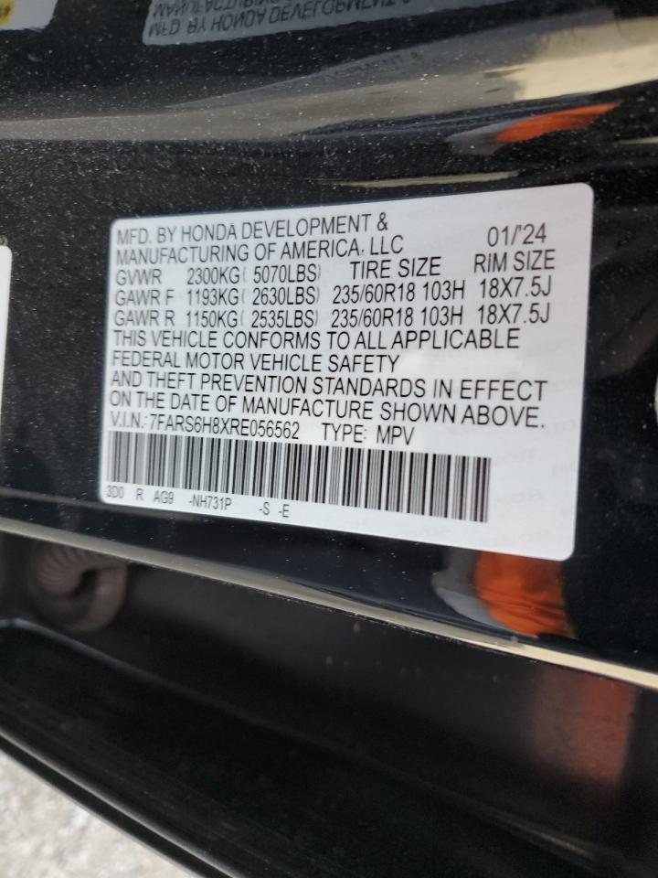 2024 HONDA CR-V SPORT-L VIN:7FARS6H8XRE056562