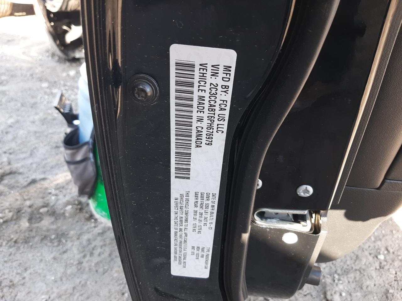 2023 CHRYSLER 300 S VIN:2C3CCABT6PH676979