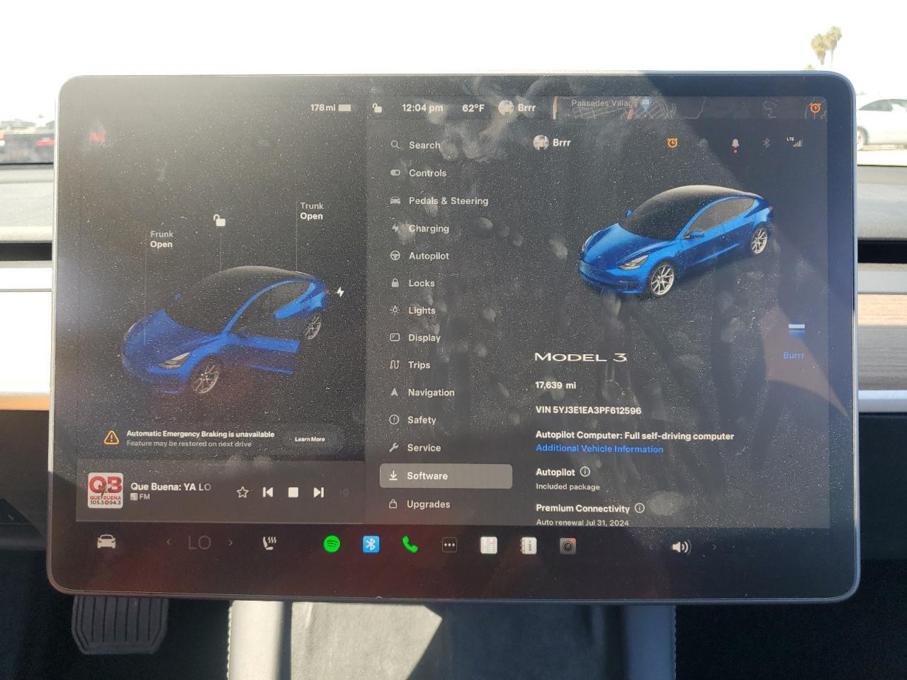 2023 TESLA MODEL 3  VIN:5YJ3E1EA3PF612596