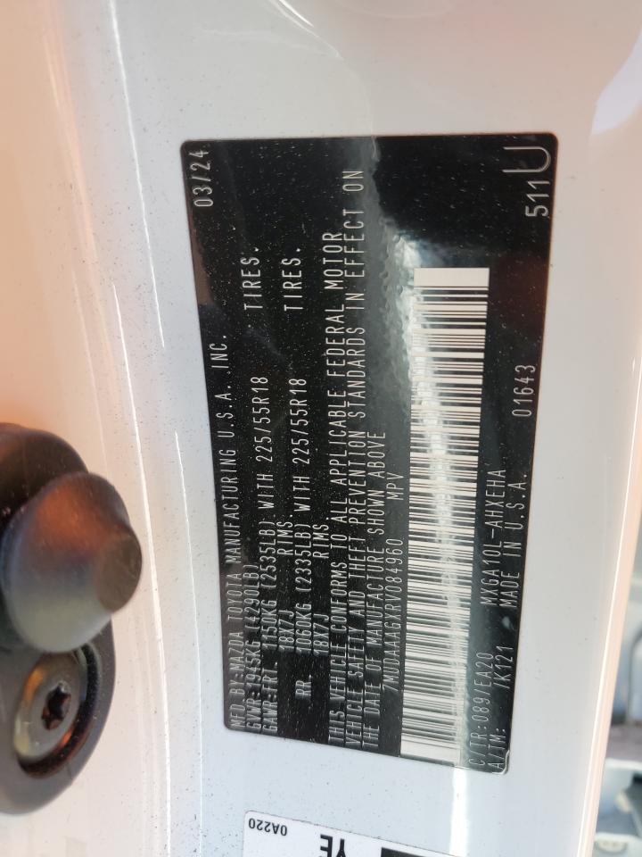 2024 TOYOTA COROLLA CROSS XLE VIN:7MUDAAAGXRV084960