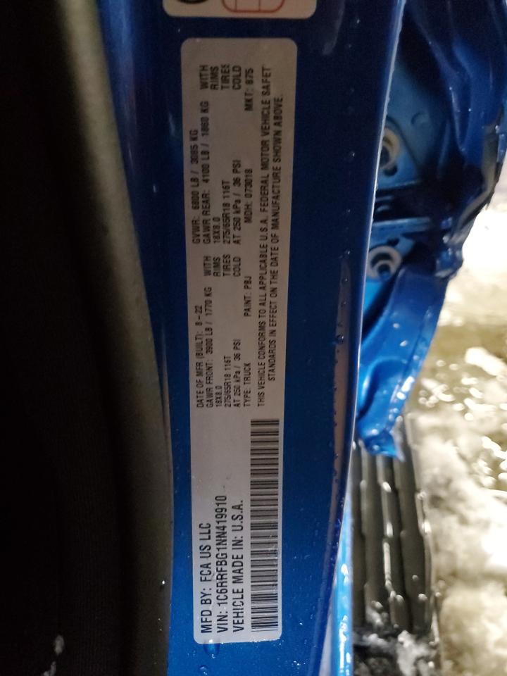 2022 RAM 1500 BIG HORN/LONE STAR VIN:1C6RRFBG1NN419910