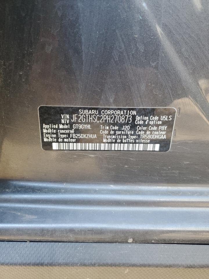 2023 SUBARU CROSSTREK SPORT VIN:JF2GTHSC2PH270873