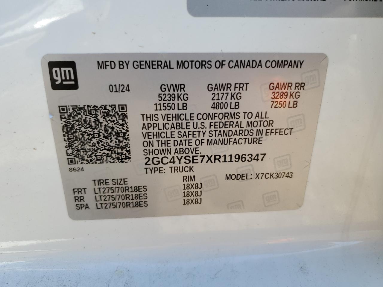 2024 CHEVROLET SILVERADO K3500 VIN:2GC4YSE7XR1196347