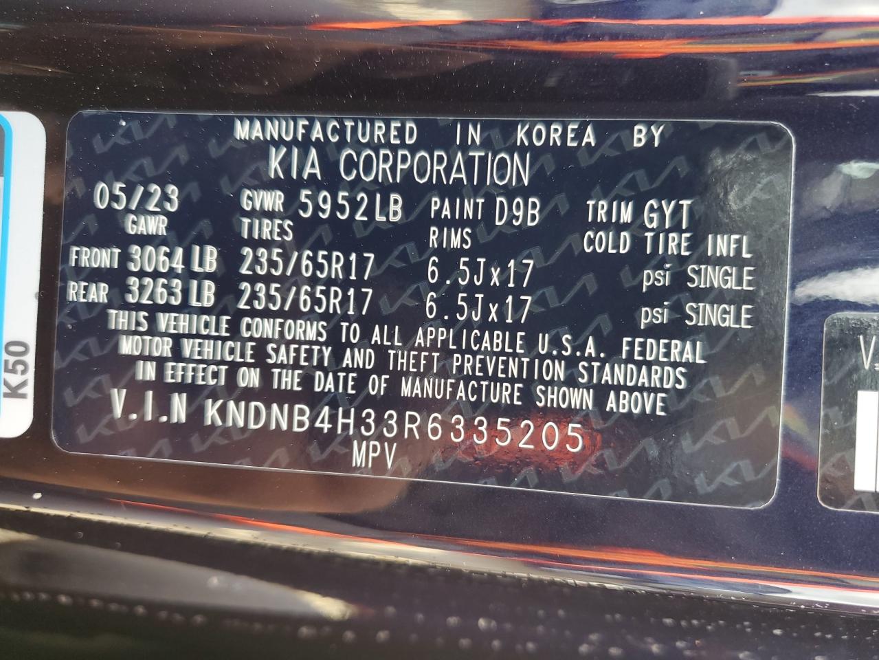 2024 KIA CARNIVAL LX VIN:KNDNB4H33R6335205