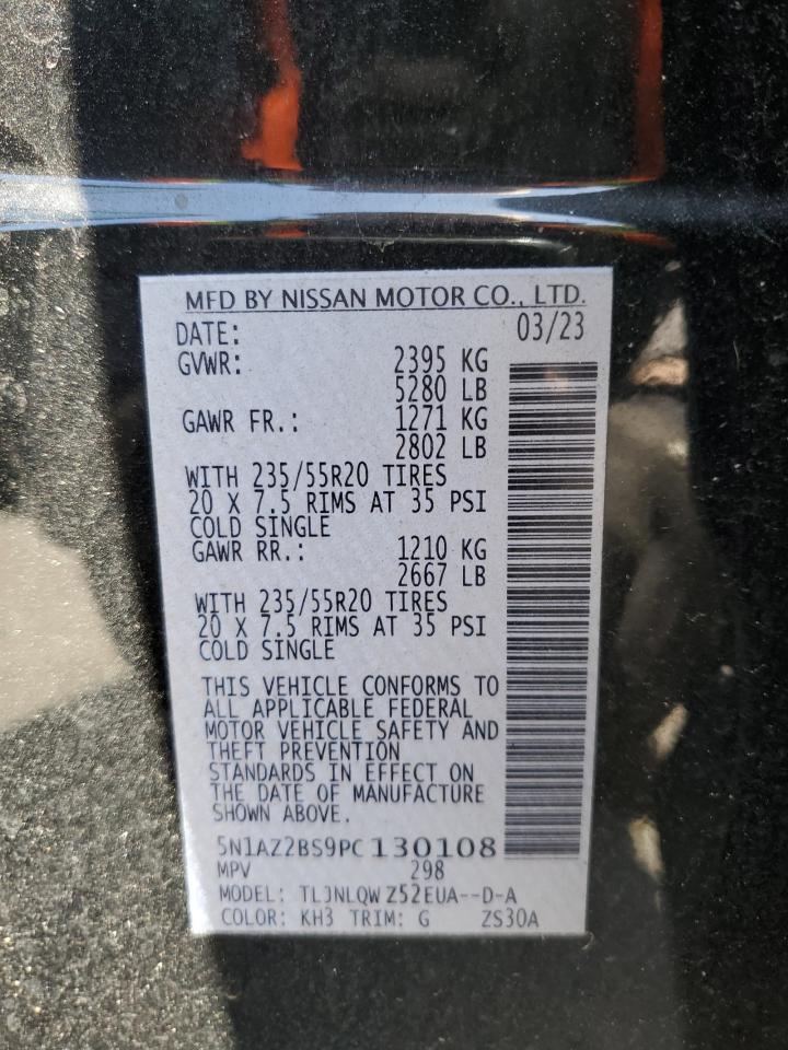 2023 NISSAN MURANO SV VIN:5N1AZ2BS9PC130108