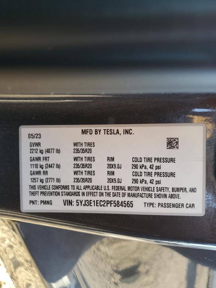 2023 TESLA MODEL 3  VIN:5YJ3E1EC2PF584565