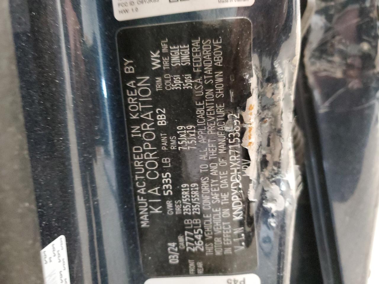 2024 KIA SPORTAGE X LINE VIN:KNDPYDDHXR7153892