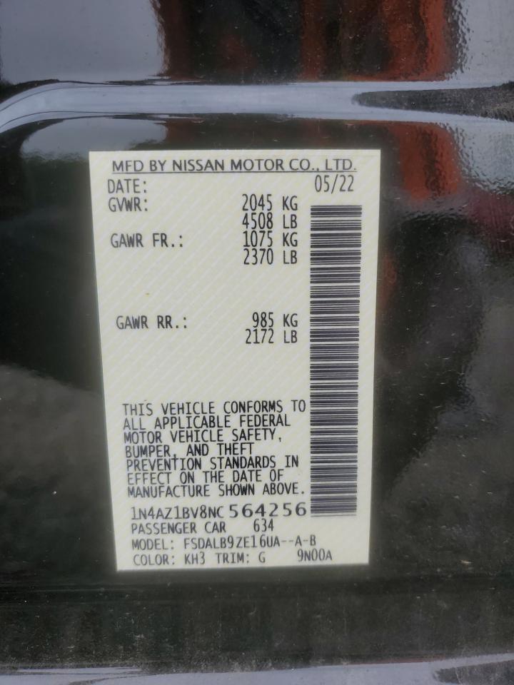 2022 NISSAN LEAF S VIN:1N4AZ1BV8NC564256