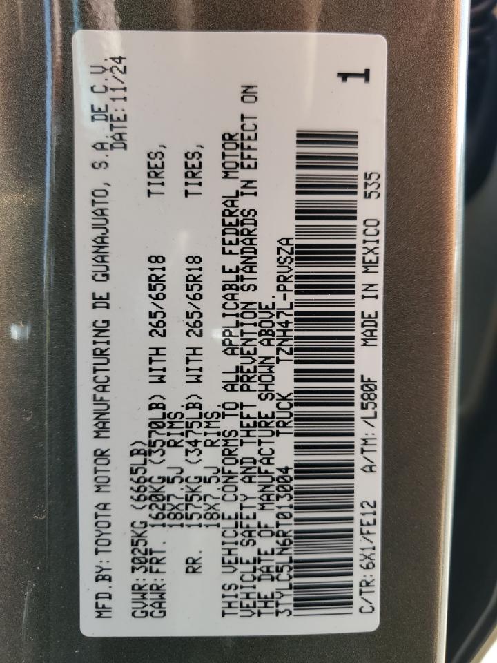 2024 TOYOTA TACOMA DOUBLE CAB VIN:3TYLC5LN6RT013004