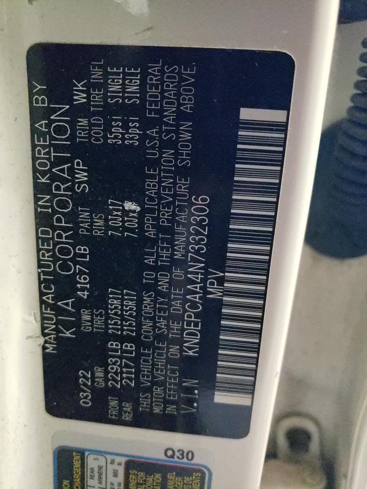 2022 KIA SELTOS LX VIN:KNDEPCAA4N7332306