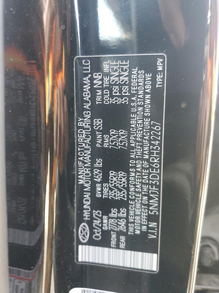 2024 HYUNDAI TUCSON SEL VIN:5NMJF3DE6RH342267