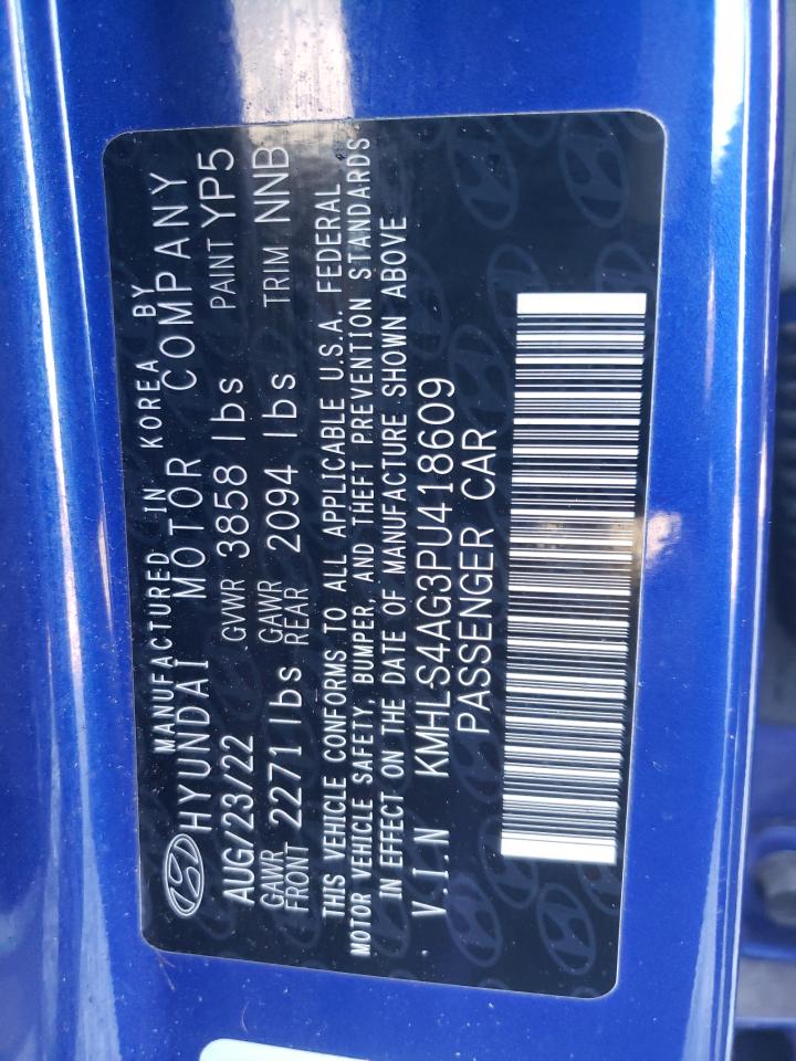 2023 HYUNDAI ELANTRA SEL VIN:KMHLS4AG3PU418609