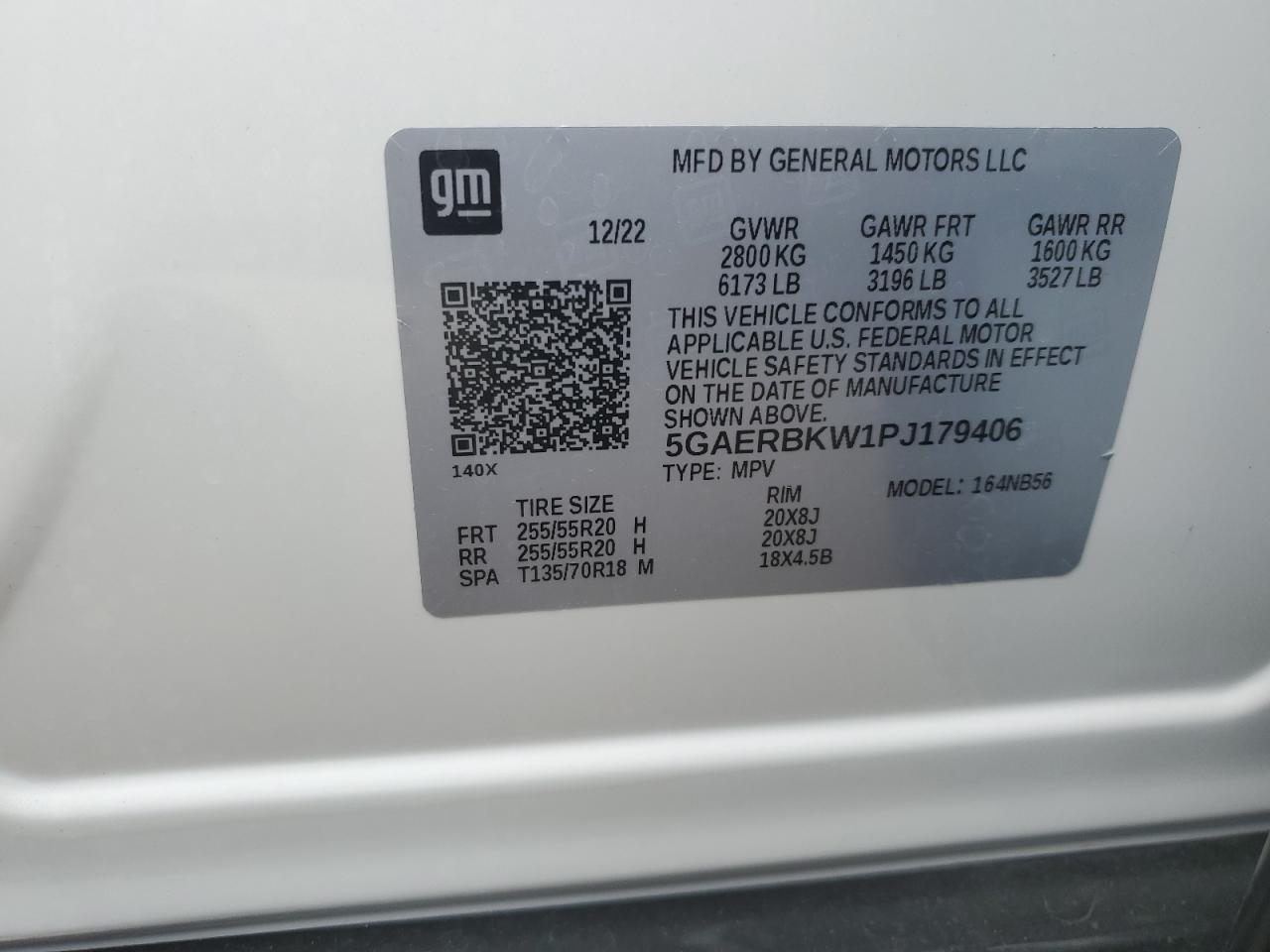 2023 BUICK ENCLAVE ESSENCE VIN:5GAERBKW1PJ179406