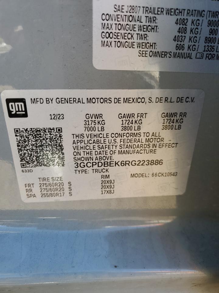 2024 CHEVROLET SILVERADO K1500 CUSTOM VIN:1NXBU40E29Z005363