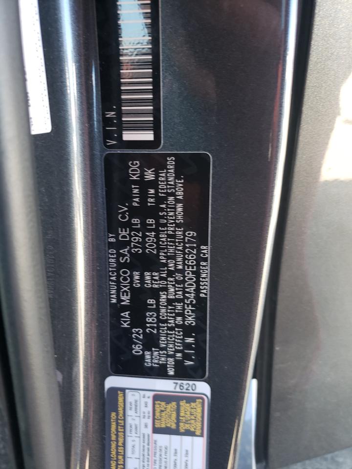2023 KIA FORTE GT LINE VIN:3KPF54AD0PE662179