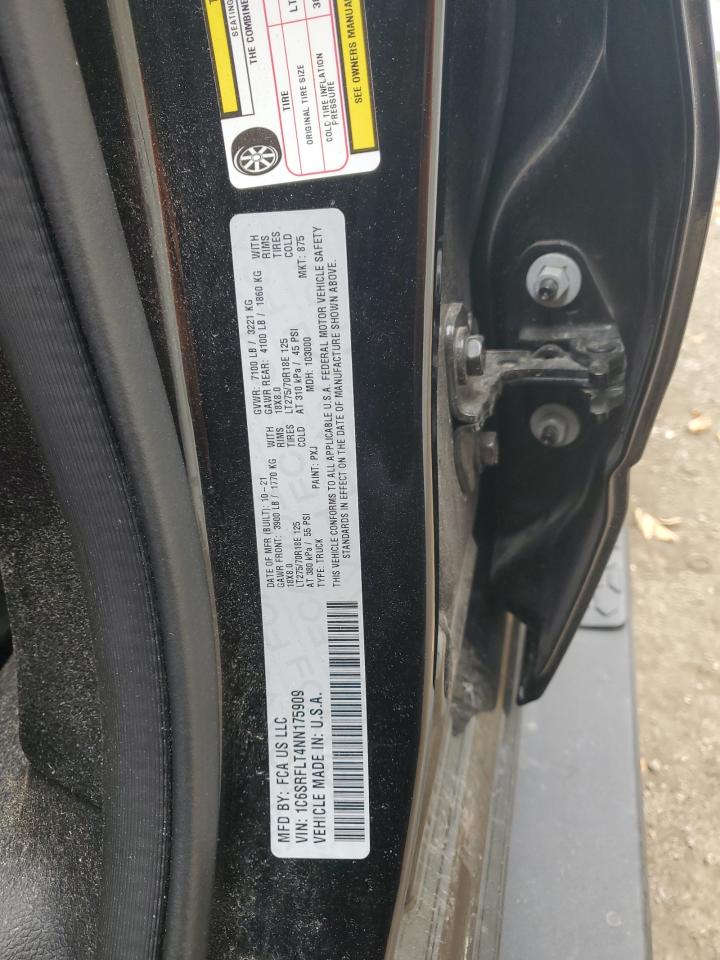 2022 RAM 1500 REBEL VIN:1C6SRFLT4NN175909