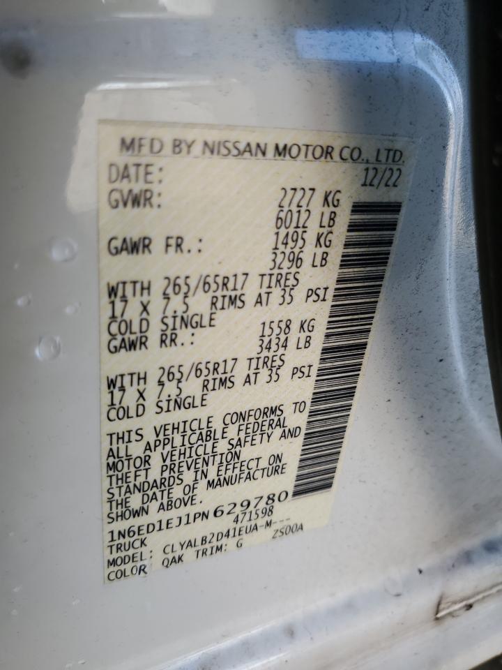 2023 NISSAN FRONTIER S VIN:1N6ED1EJ1PN629780
