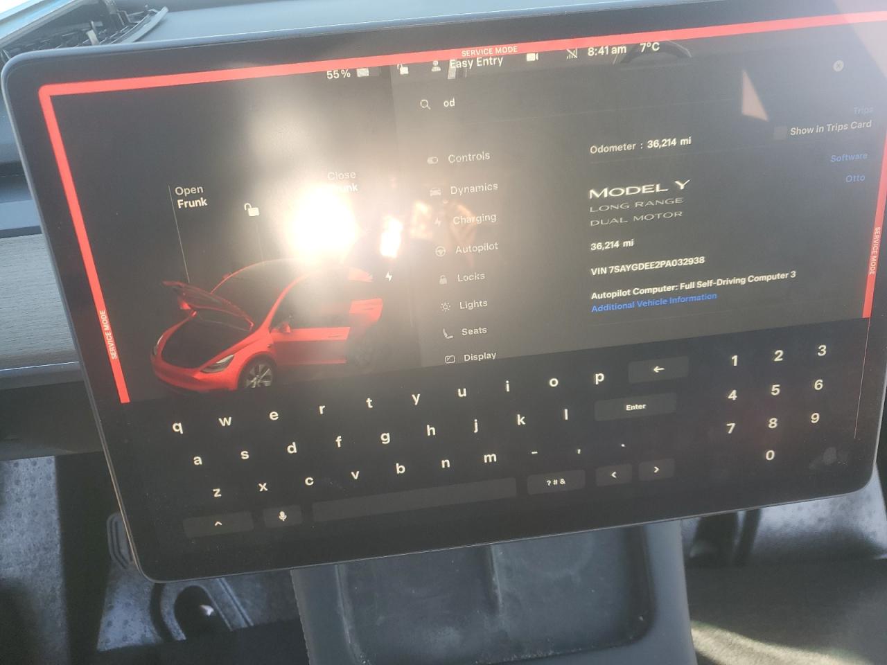 2023 TESLA MODEL Y  VIN:7SAYGDEE2PA032938