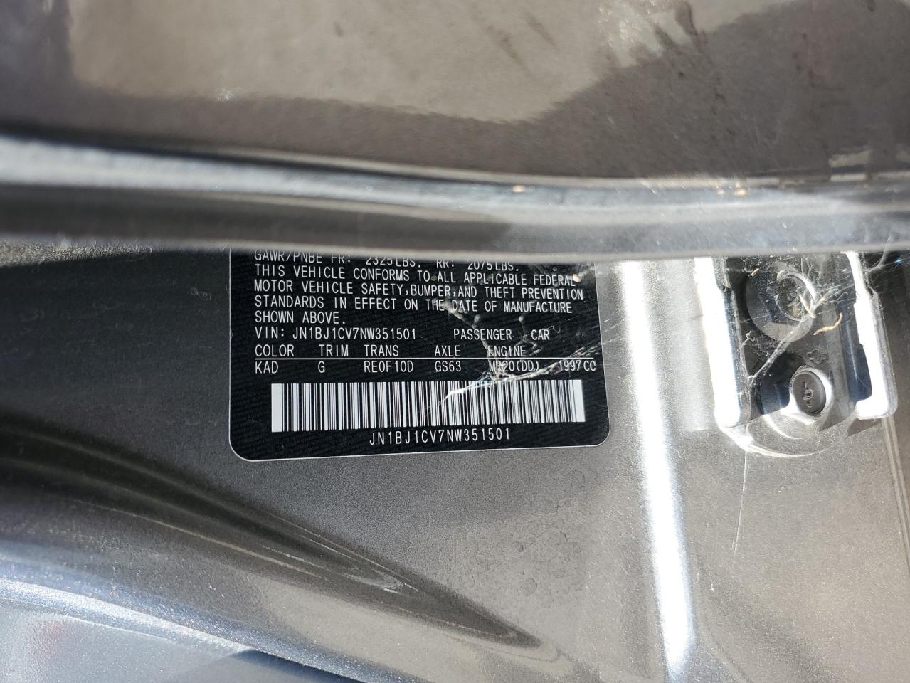 2022 NISSAN ROGUE SPORT SL VIN:JN1BJ1CV7NW351501