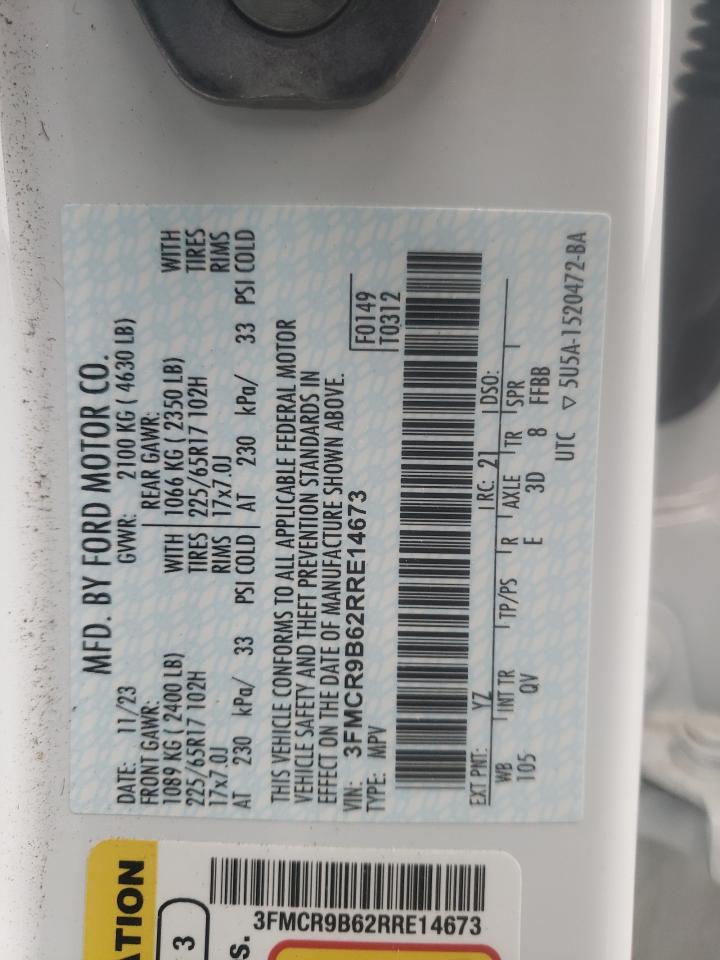 2024 FORD BRONCO SPORT BIG BEND VIN:3FMCR9B62RRE14673