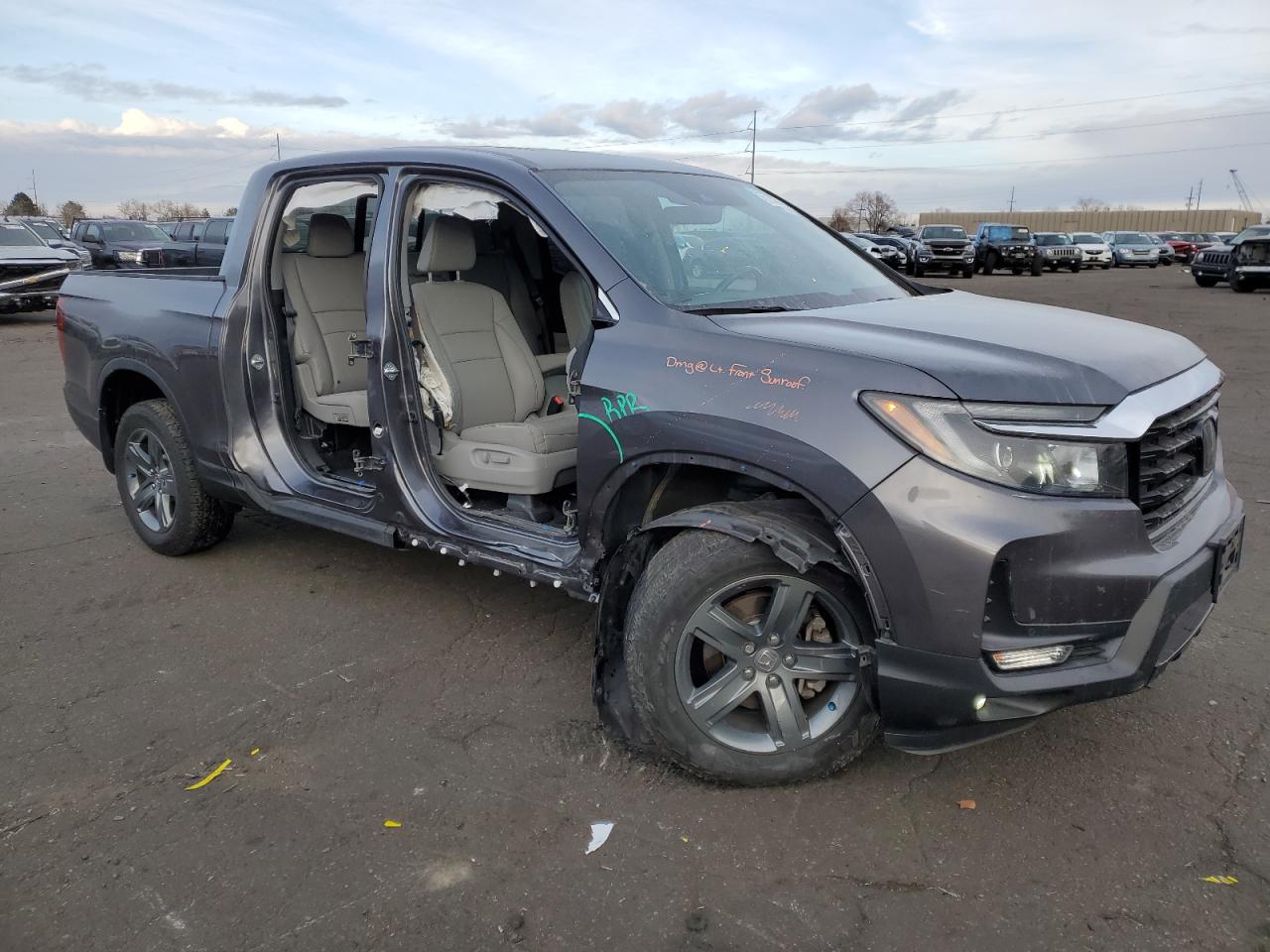 2023 HONDA RIDGELINE RTL-E VIN:5FPYK3F73PB032933