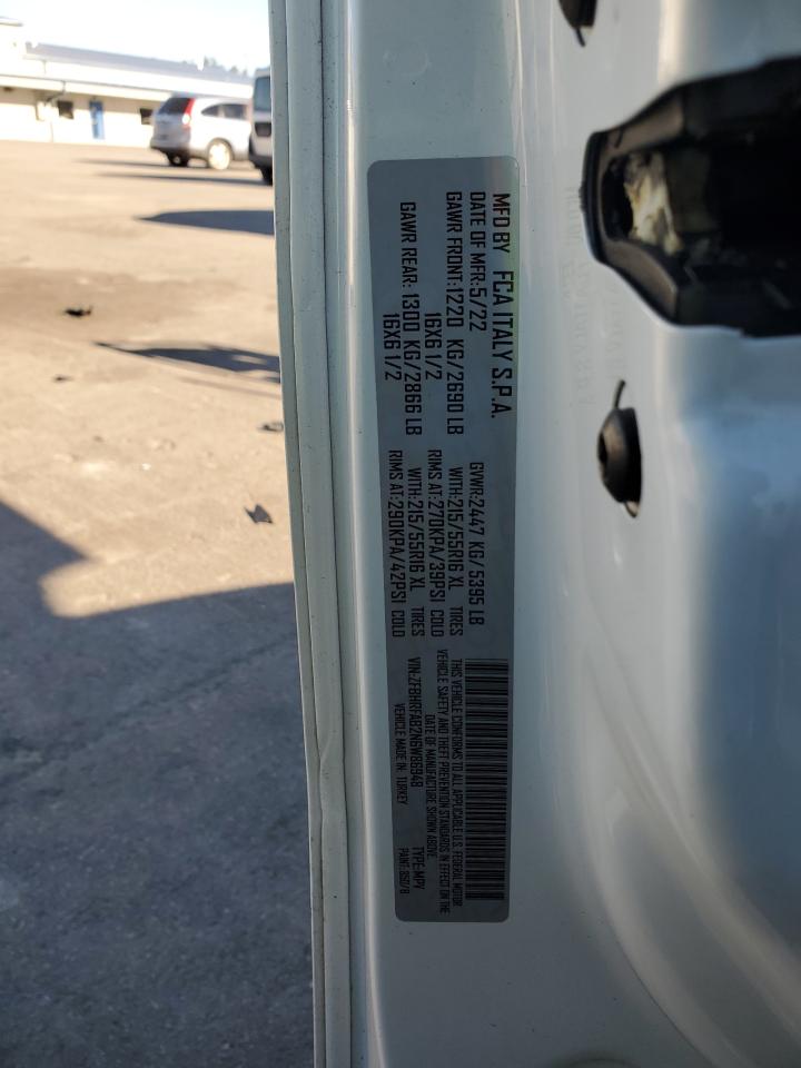 2022 RAM PROMASTER CITY TRADESMAN VIN:ZFBHRFAB2N6W86948