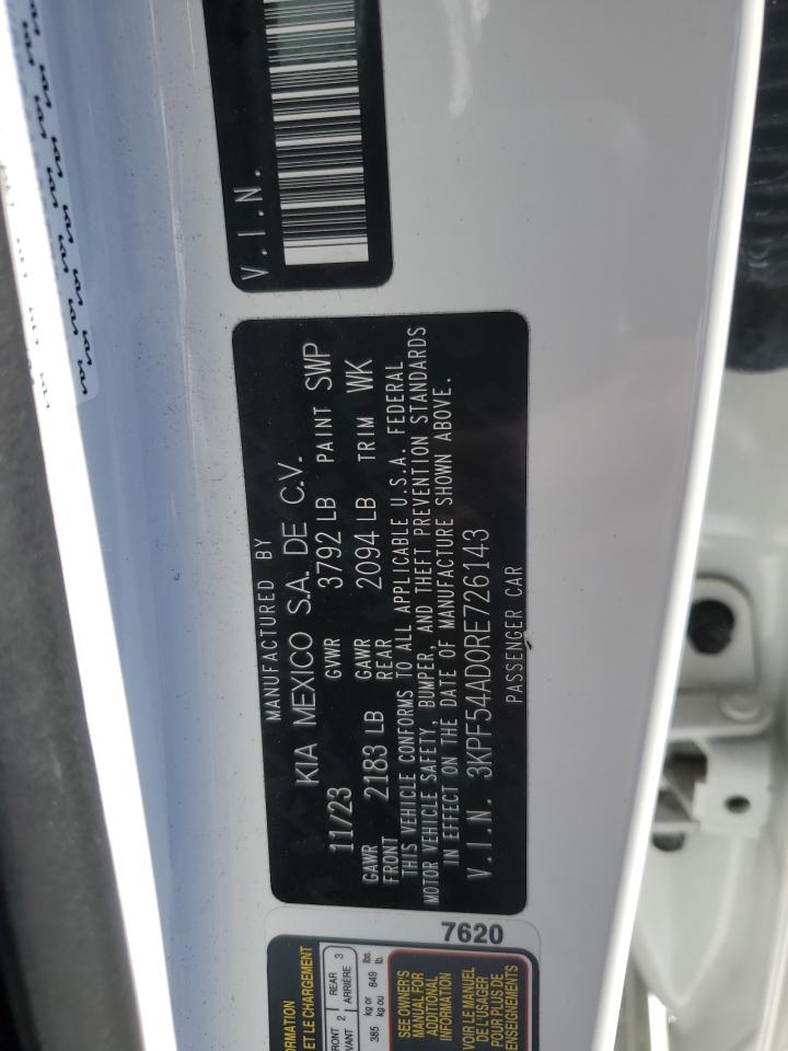 2024 KIA FORTE GT LINE VIN:3KPF54AD0RE726143