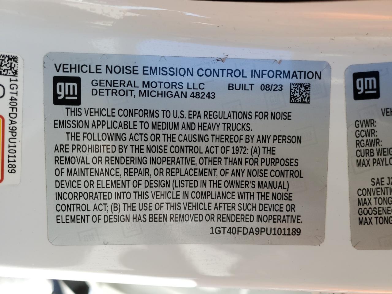 2023 GMC HUMMER PICKUP 3X VIN:1GT40FDA9PU101189