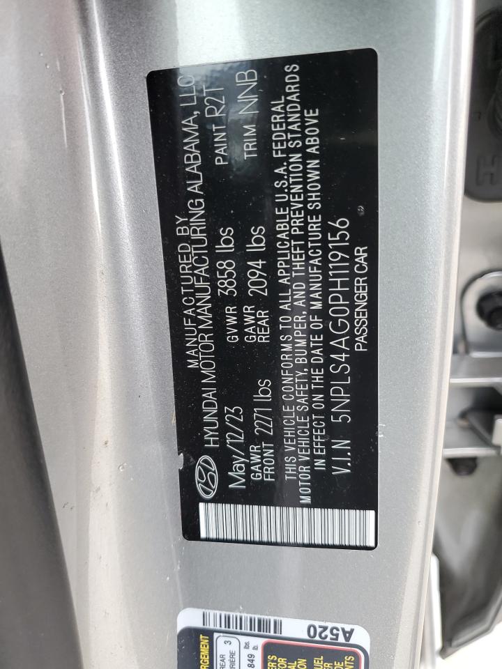 2023 HYUNDAI ELANTRA SEL VIN:5NPLS4AG0PH119156