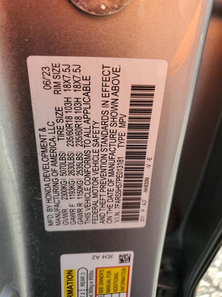 2023 HONDA CR-V SPORT VIN:7FARS5H57PE013181