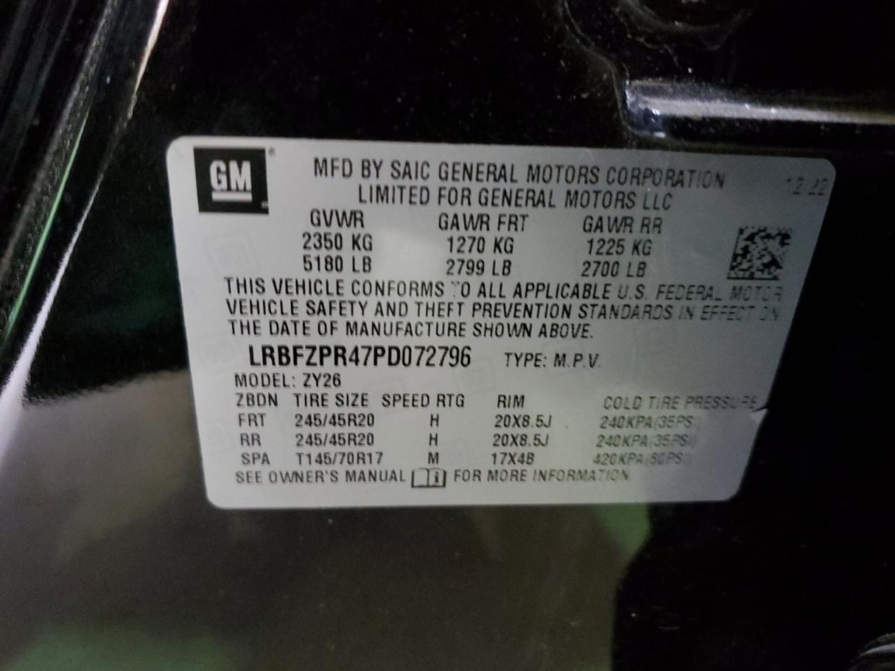 2023 BUICK ENVISION ESSENCE VIN:LRBFZPR47PD072796