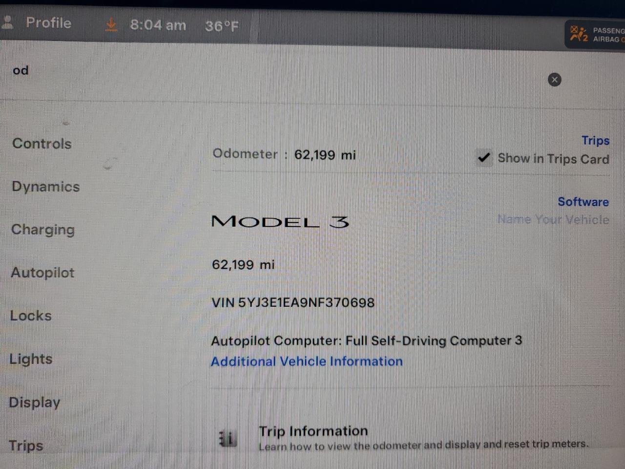 2022 TESLA MODEL 3  VIN:5YJ3E1EA9NF370698