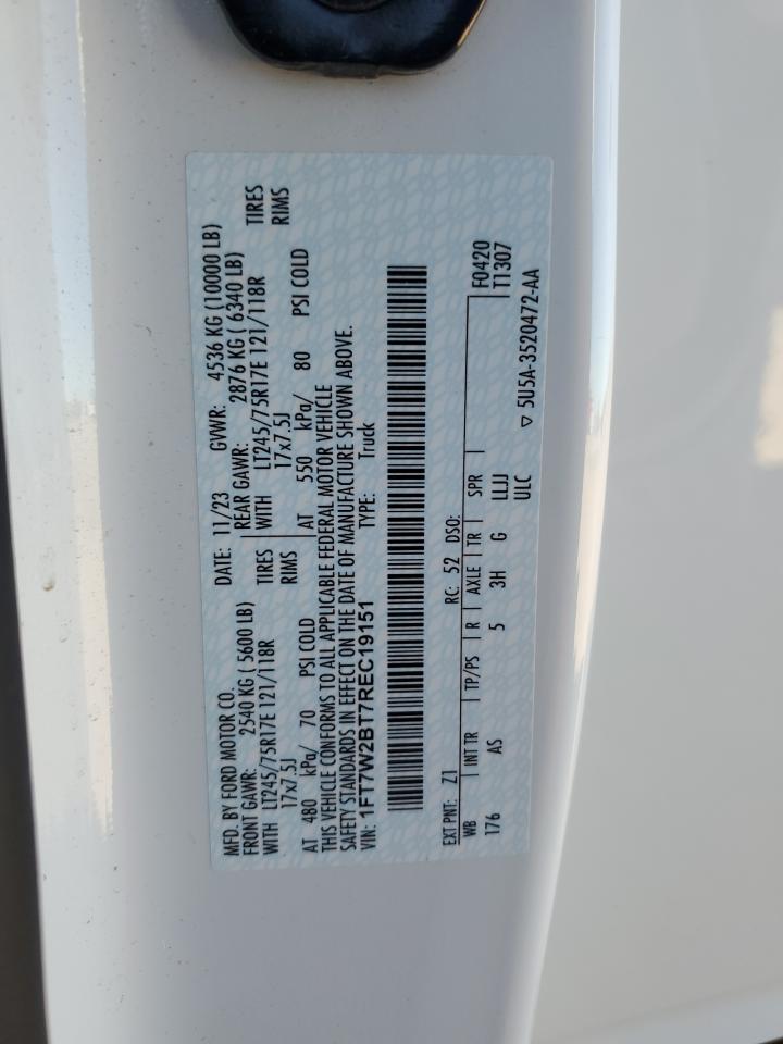 2024 FORD F250 SUPER DUTY VIN:1FT7W2BT7REC19151
