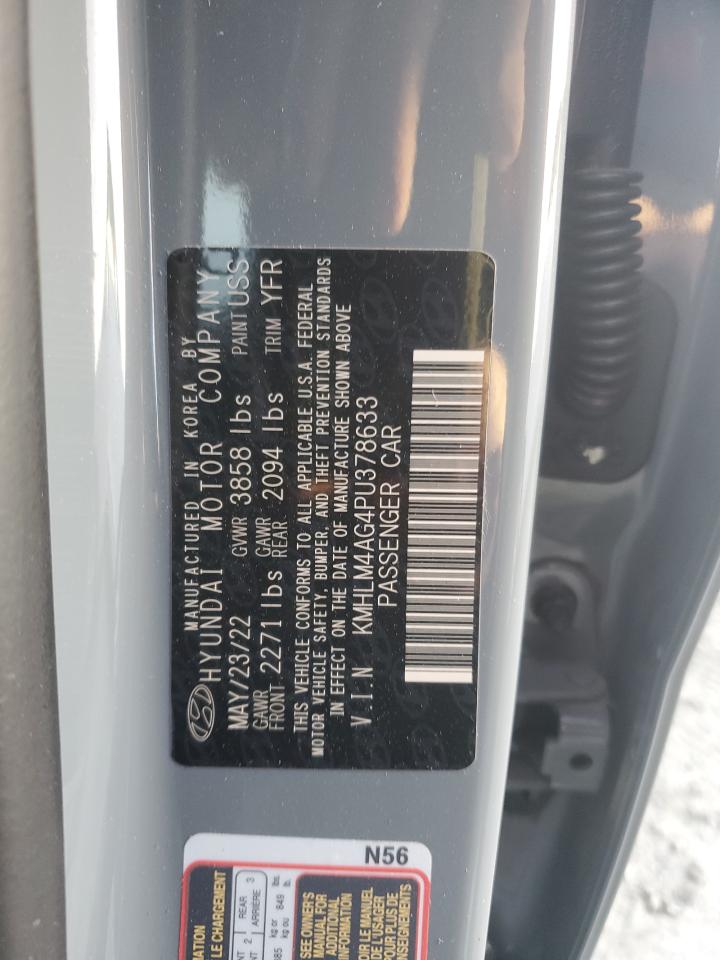 2023 HYUNDAI ELANTRA SEL VIN:KMHLM4AG4PU378633