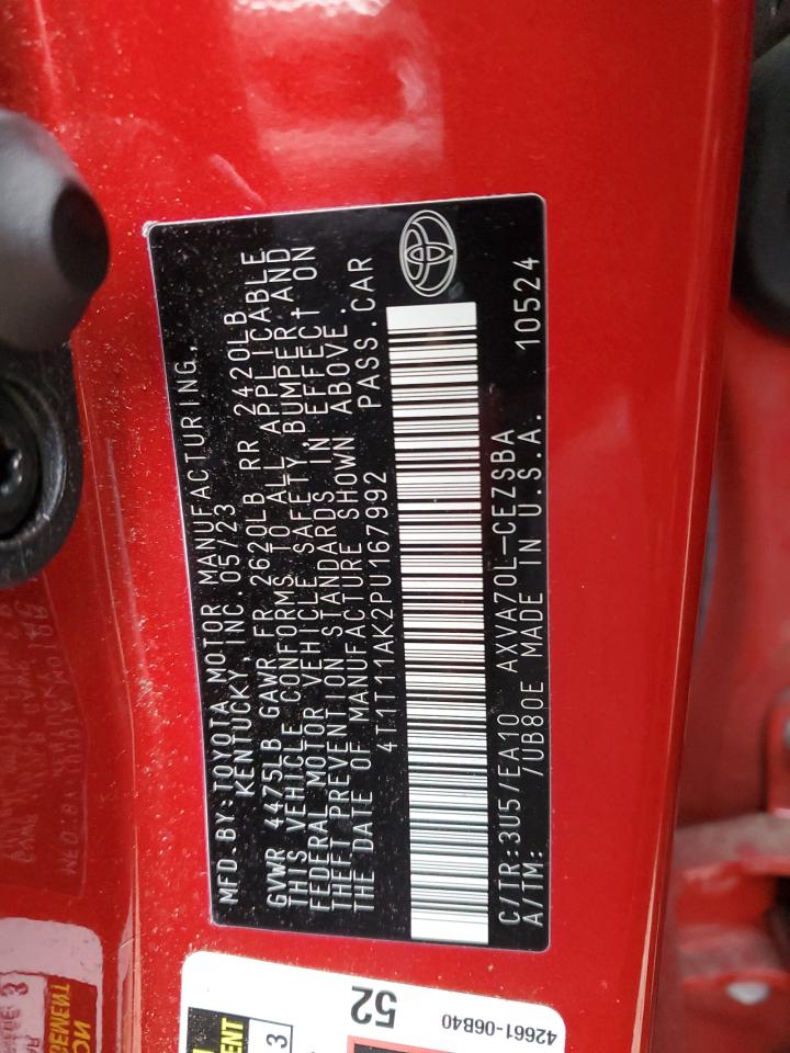 2023 TOYOTA CAMRY SE NIGHT SHADE VIN:4T1T11AK2PU167992