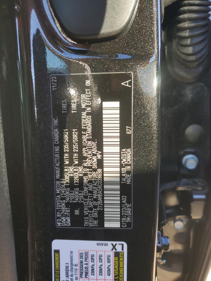 2024 LEXUS RX 350 BASE VIN:2T2BAMBA5RC028698