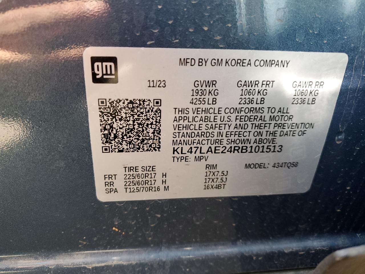 2024 BUICK ENVISTA PREFERRED VIN:KL47LAE24RB101513