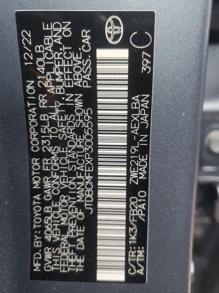 2023 TOYOTA COROLLA LE VIN:JTDBCMFEXP3005595